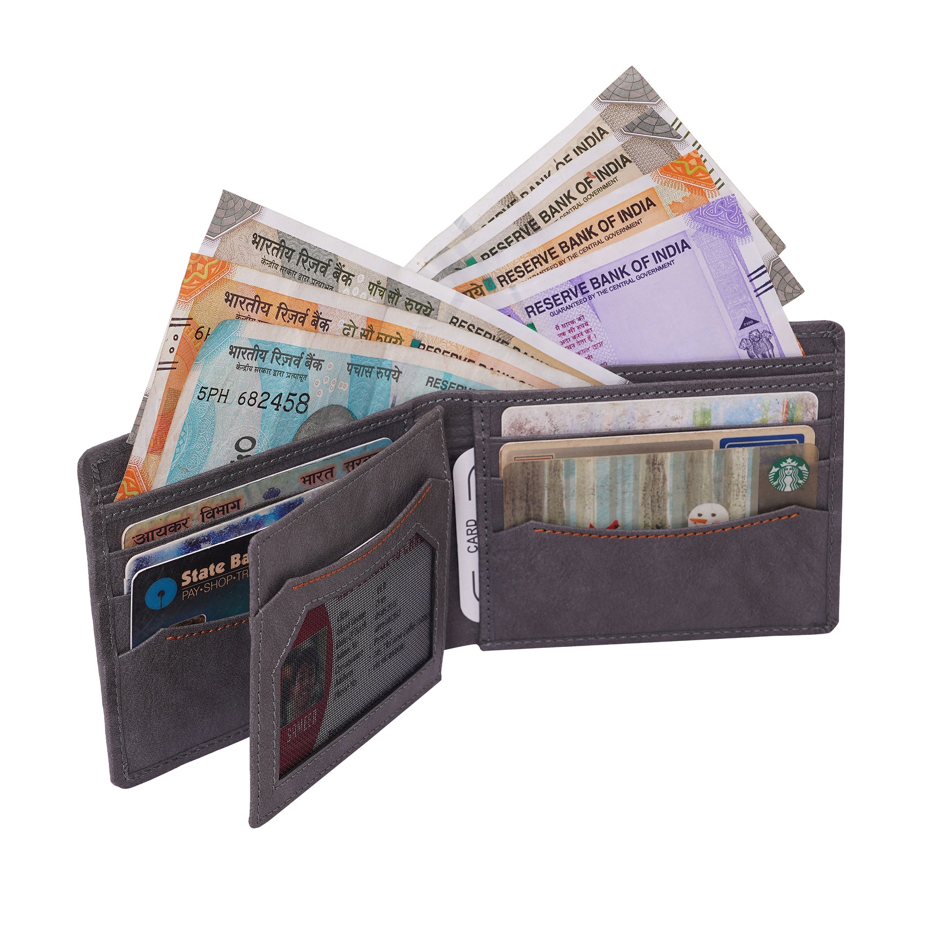 Makas men's wallet , internal look ,color - Grey