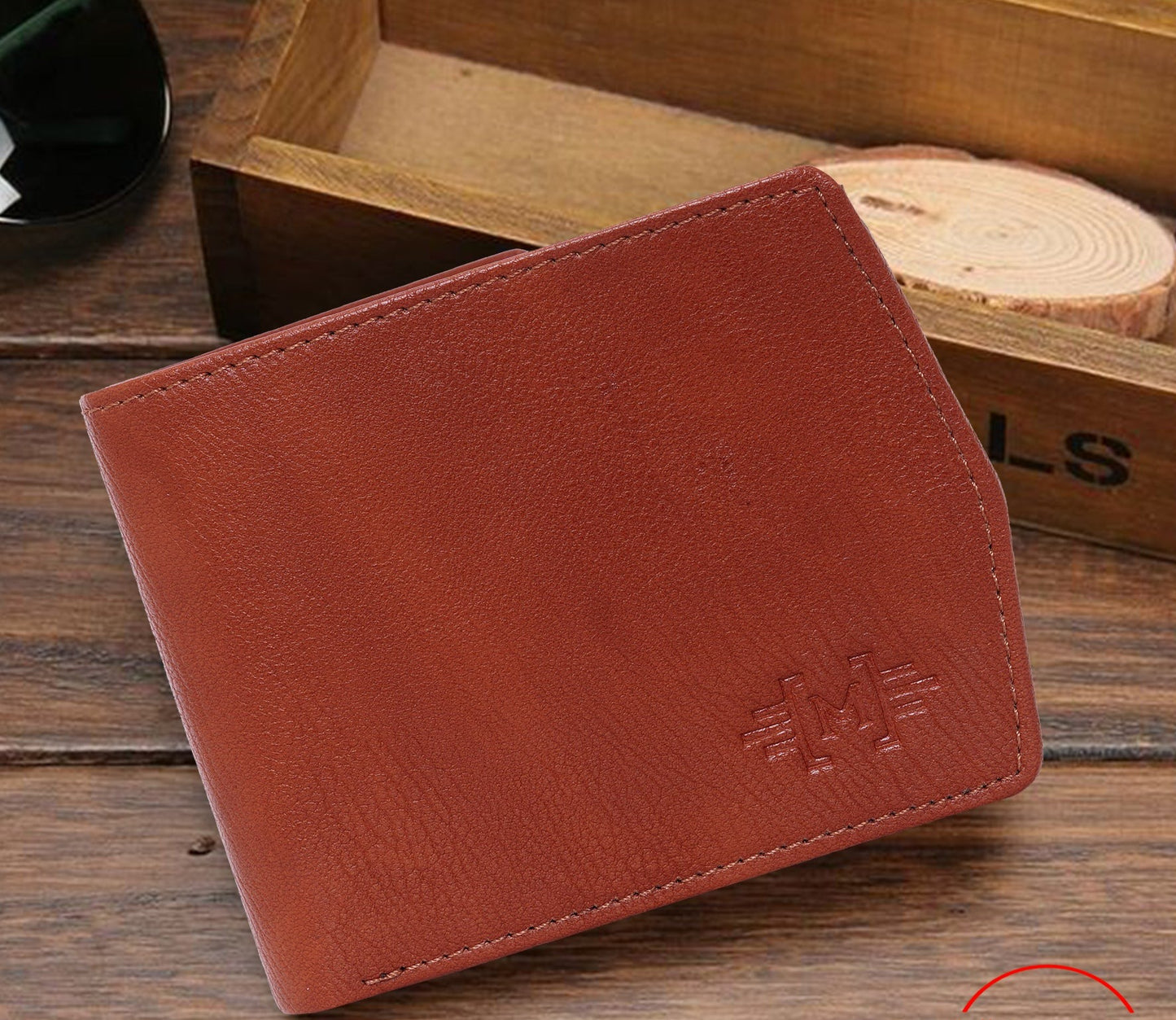 Makas Card Wallet , front view , color -Tan