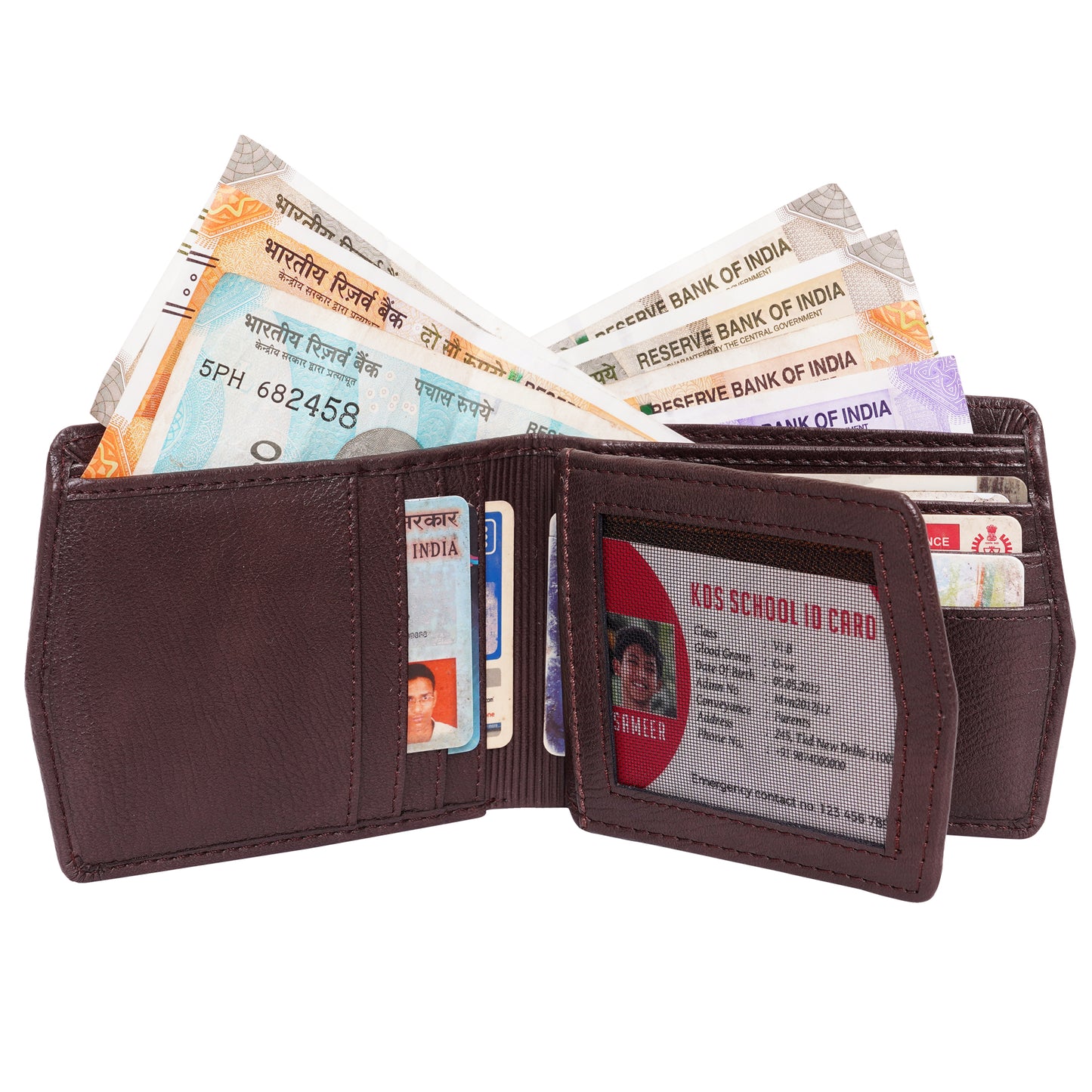 Makas Card Wallet , plain view , color -Brown