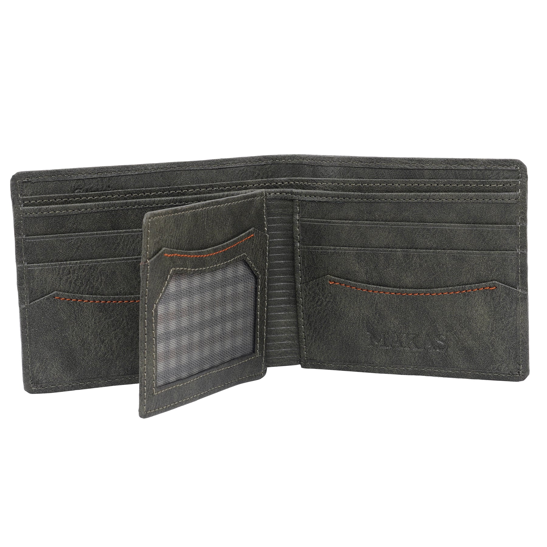 Makas men's wallet , internal look 3,color - Green