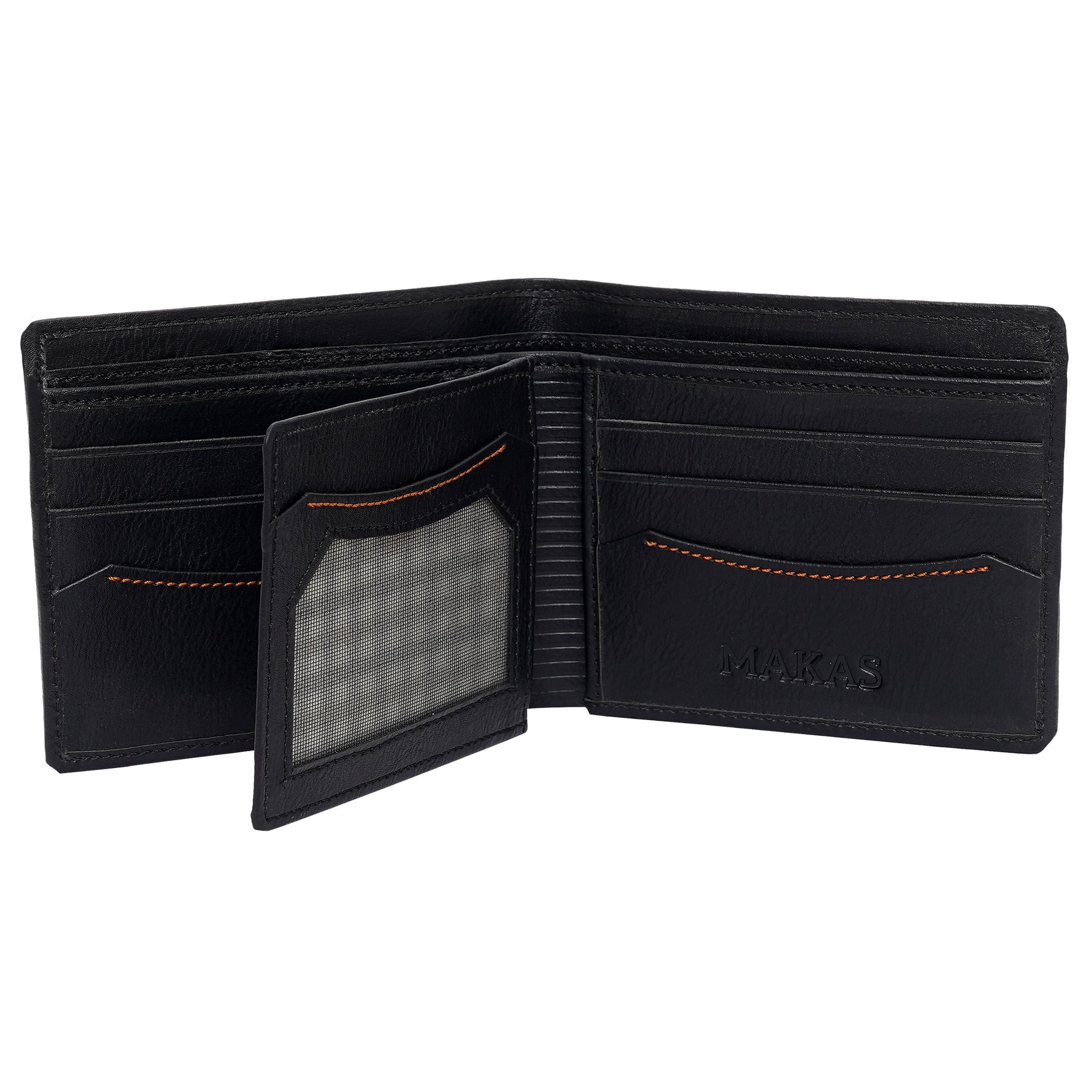 Makas men's wallet , internal look 2,color - Black
